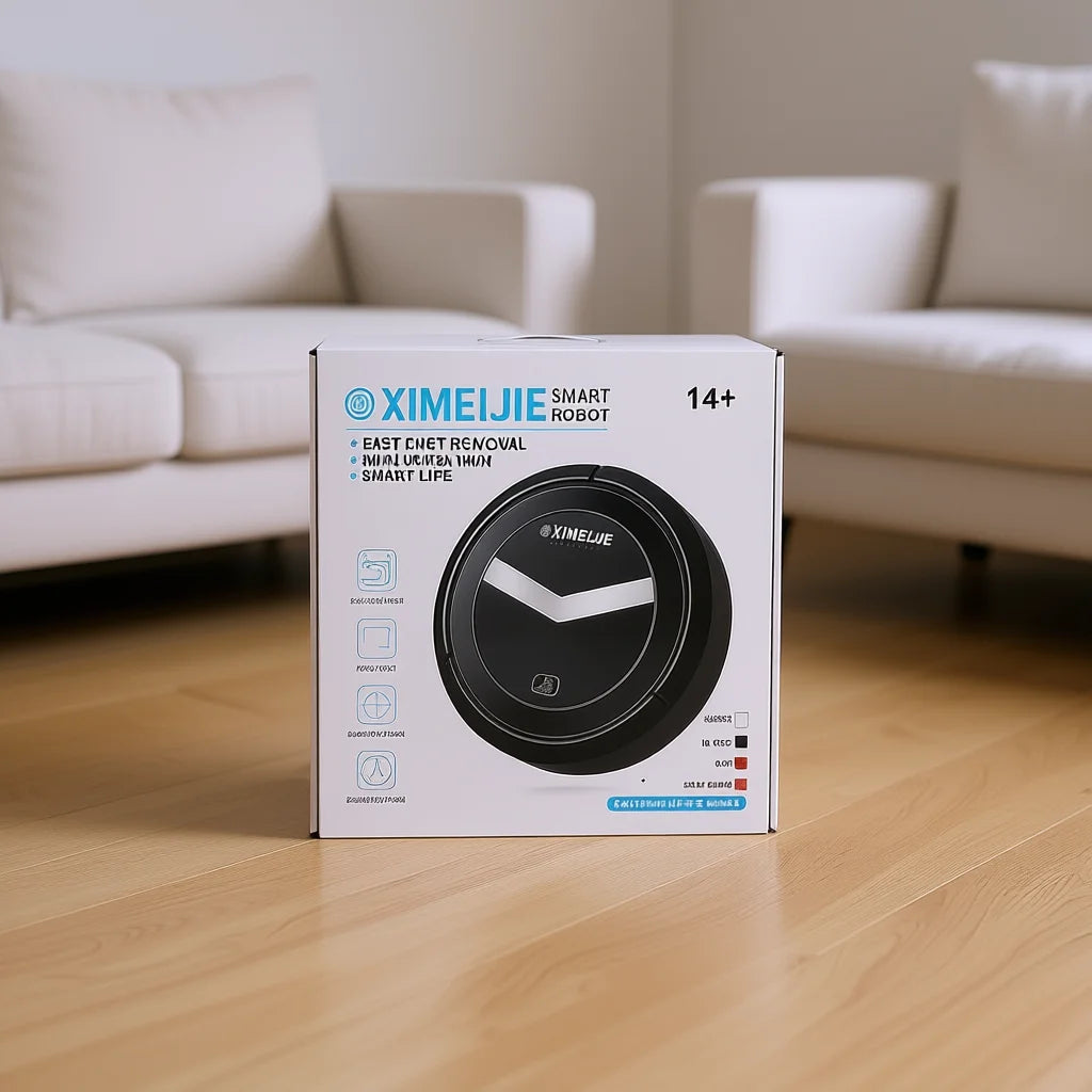 XIMEIJIE Smart Robot Vacuum Cleaner Plastic 23cm Mini Ultra Thin Battery-Powered Auto-Recharge Household Use