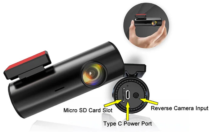 Mini   ADAS Dual Lens 4K Car Camera Dashcam with HUD GPS Speedometer