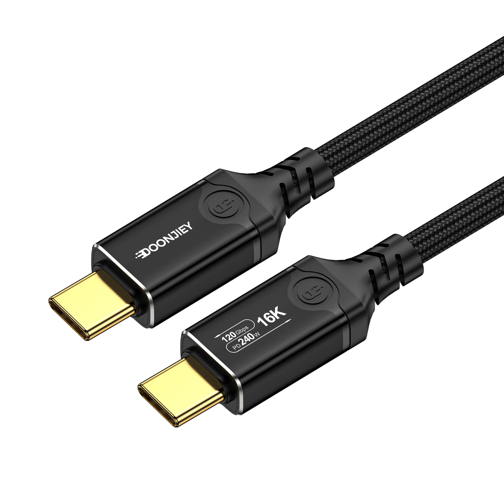OEM 4.0 & 2.0V Thunderbolt 5 Type C USB Cable 120Gbps 240W 16K Aluminum Alloy Nylon Braided Data Cable for Laptop Mobile Printer
