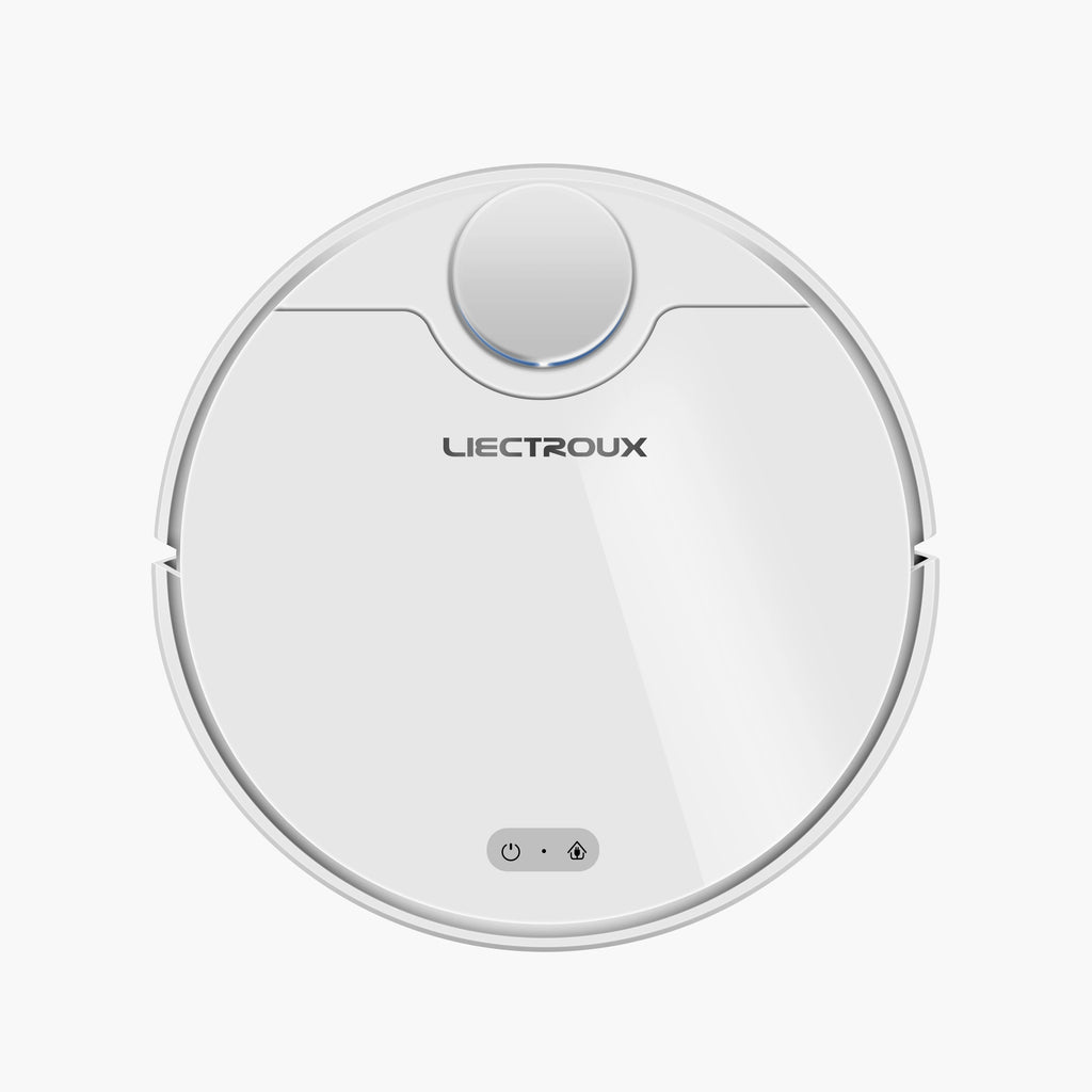 LIECTROUX ZK901 Laser Robot Vacuum Lidar & SLAM Dual Location Wifi APP Control Smart Electric-Controlled Water Tank White
