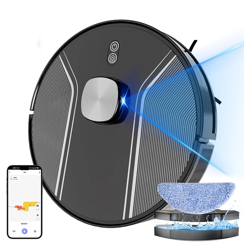 3-in-1 Electric Robot Vacuum Strong 3500Pa Suction LDS Navigation 120mins Runtime Mop WiFi APP Voice Automatic Cleaning Cleaning