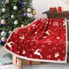 New Red Snowflake Design Raschel Blanket 100% Polyester Folded Super Soft Warm European-American Style for Winter Christmas Gift