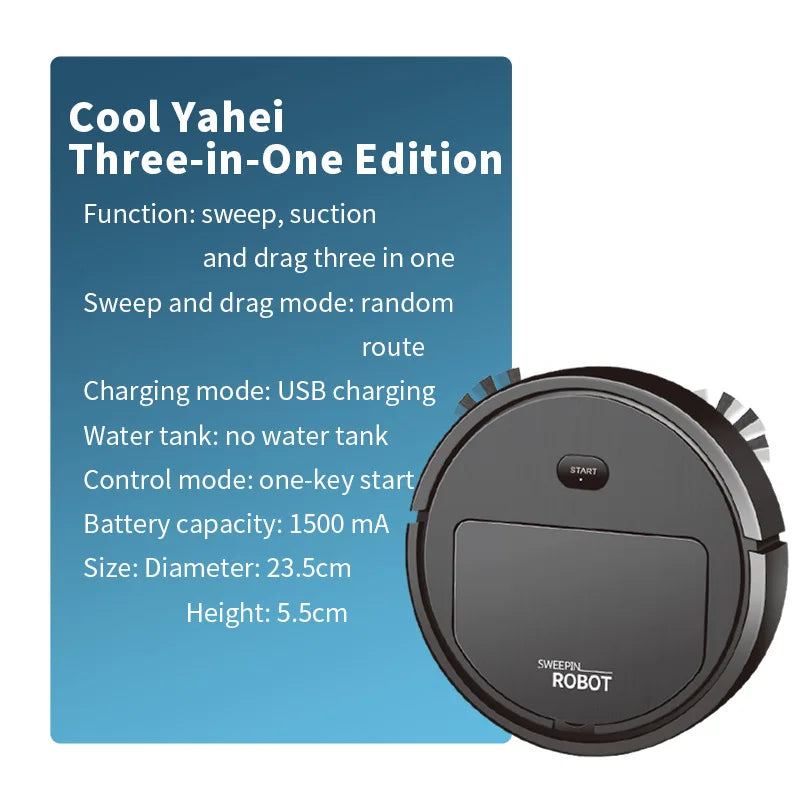 3 in 1 Sweeping Robot Vacuum Cleaner Rechargeable Mopping Wireless 1500pa Robotic Vacuum Cleaner for Home