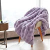 Zhengtai Home Decoration Couch Bed Sofa Rabbit Faux Fur Fuzzy Pink Throw Blanket