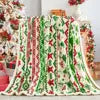 New Red Snowflake Design Raschel Blanket 100% Polyester Folded Super Soft Warm European-American Style for Winter Christmas Gift