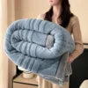 Western Style Polyester Fiber Blanket Winter Luxury Designer Comfort Decor Custom Rabbit Faux Fur Flannel Queen Size Blanket