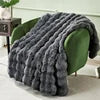 Zhengtai Home Decoration Couch Bed Sofa Rabbit Faux Fur Fuzzy Pink Throw Blanket