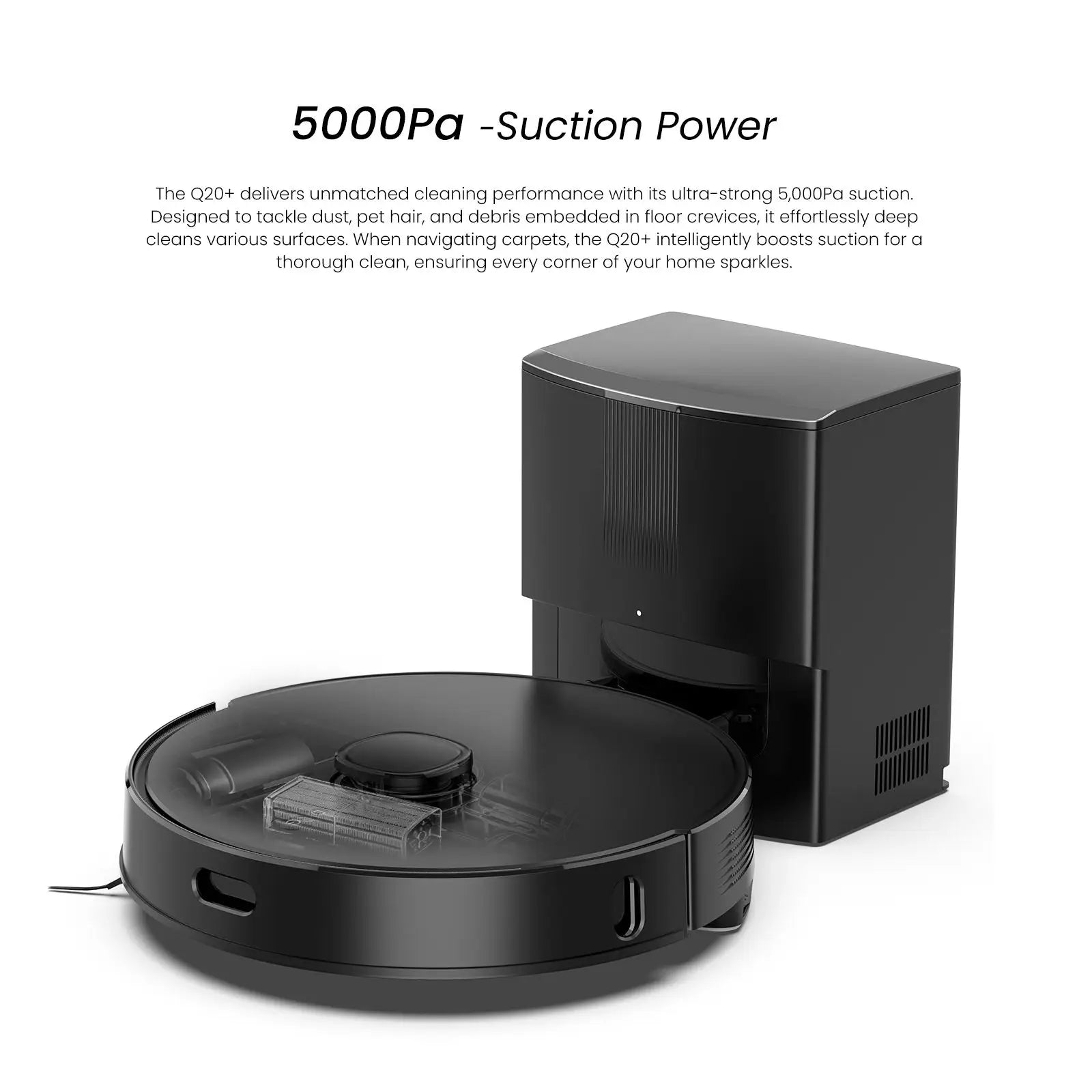 AIRROBO Smart Electric Vacuum Robot Mop 5000Pa LDS Navigation Use Battery-Powered Automatic Cleaning 75Days Hands Free