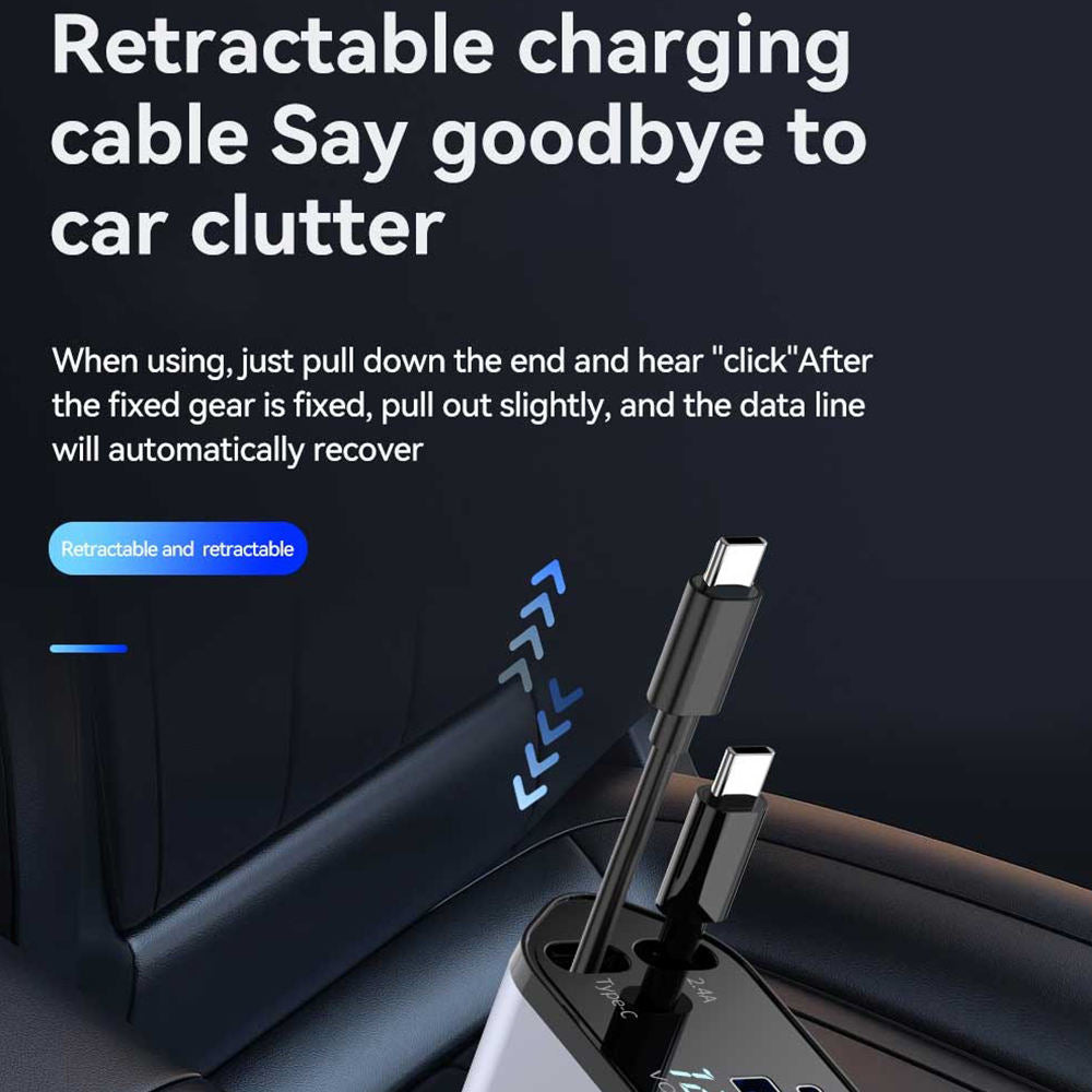 4 in 1 Retractable Car Charger