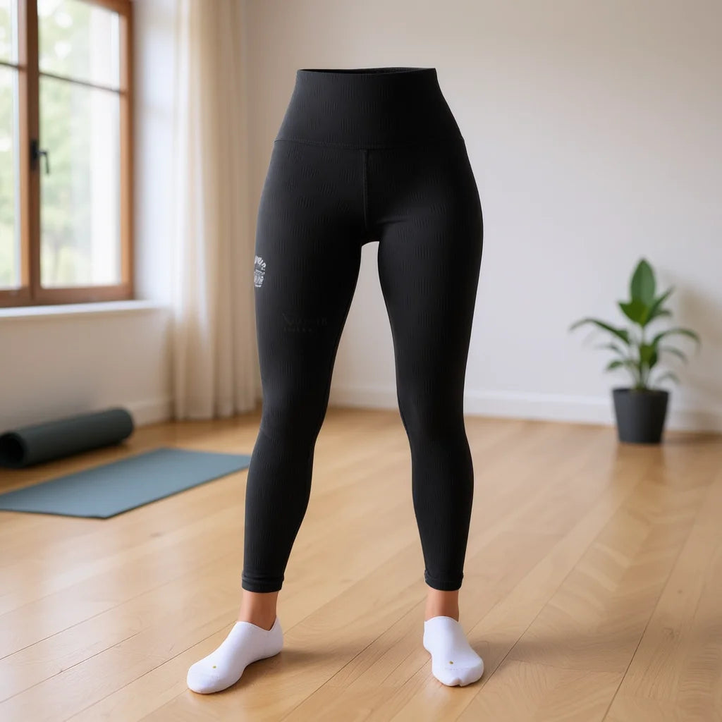LJ Women's High Waist Seamless Solid Textured Yoga Leggings Black Calf-Length Activewear Push-Up Effect Spandex Nylon Elastic