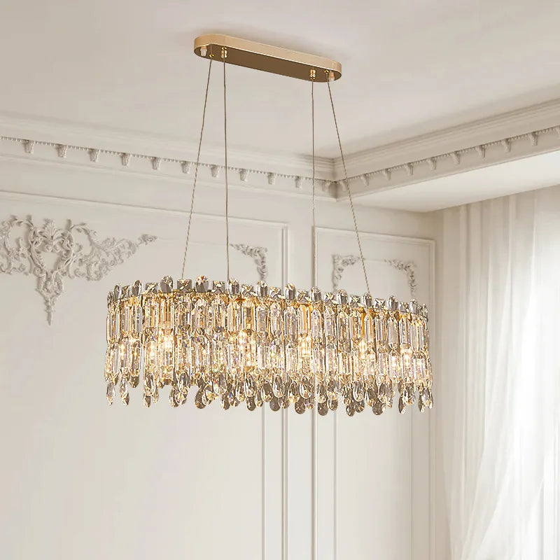 Luxury Modern Round Crystal Classic Wedding Villa Dining Led Chandelier Light for Livingroom Hotel Bedroom Pendant Lamp