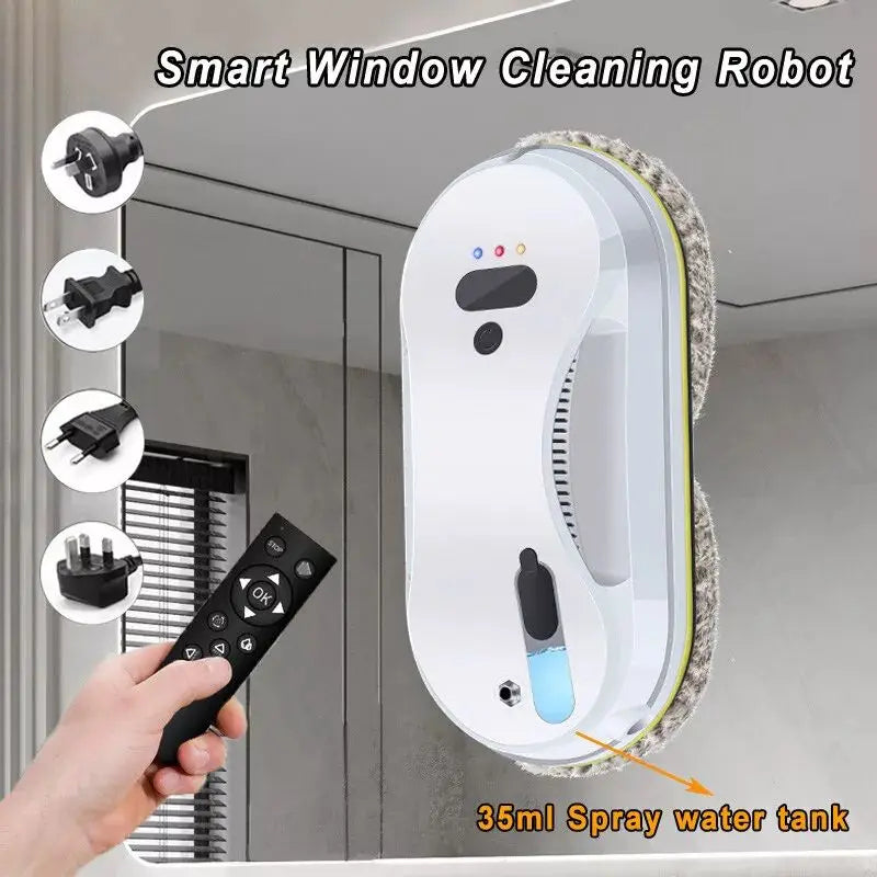 Window Cleaning Robot 5600Pa Strong Suction Automatic Water Spray Smart Robotic Glass Cleaner Anti-fall Window Washer
