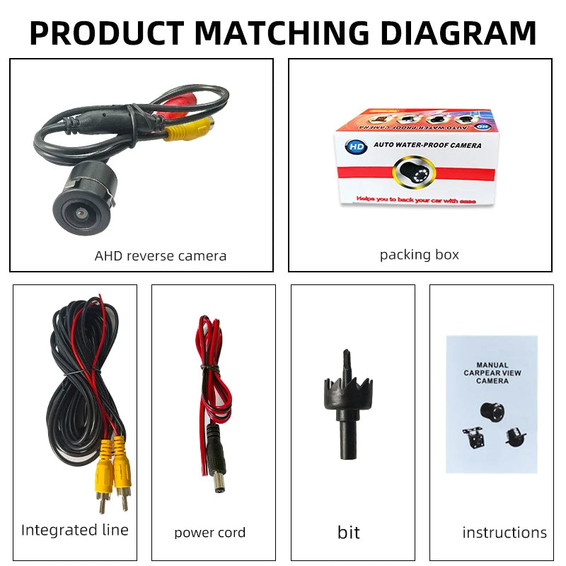 Universal Waterproof IP68 12v Rear View Car Camera hd Starlight Night Vision Ahd 720p Fisheye 170 Degree Reverse Camera