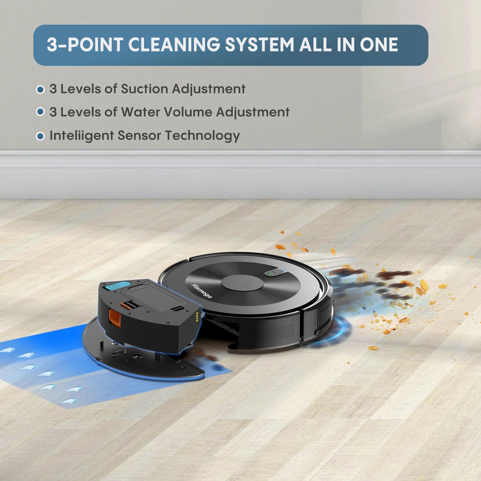 Flixmoga Robot Aspiradora Remote Control Smart Sweeping Mop Wireless Robot Vacuum Cleaner Wet Dry Household Use High Suction