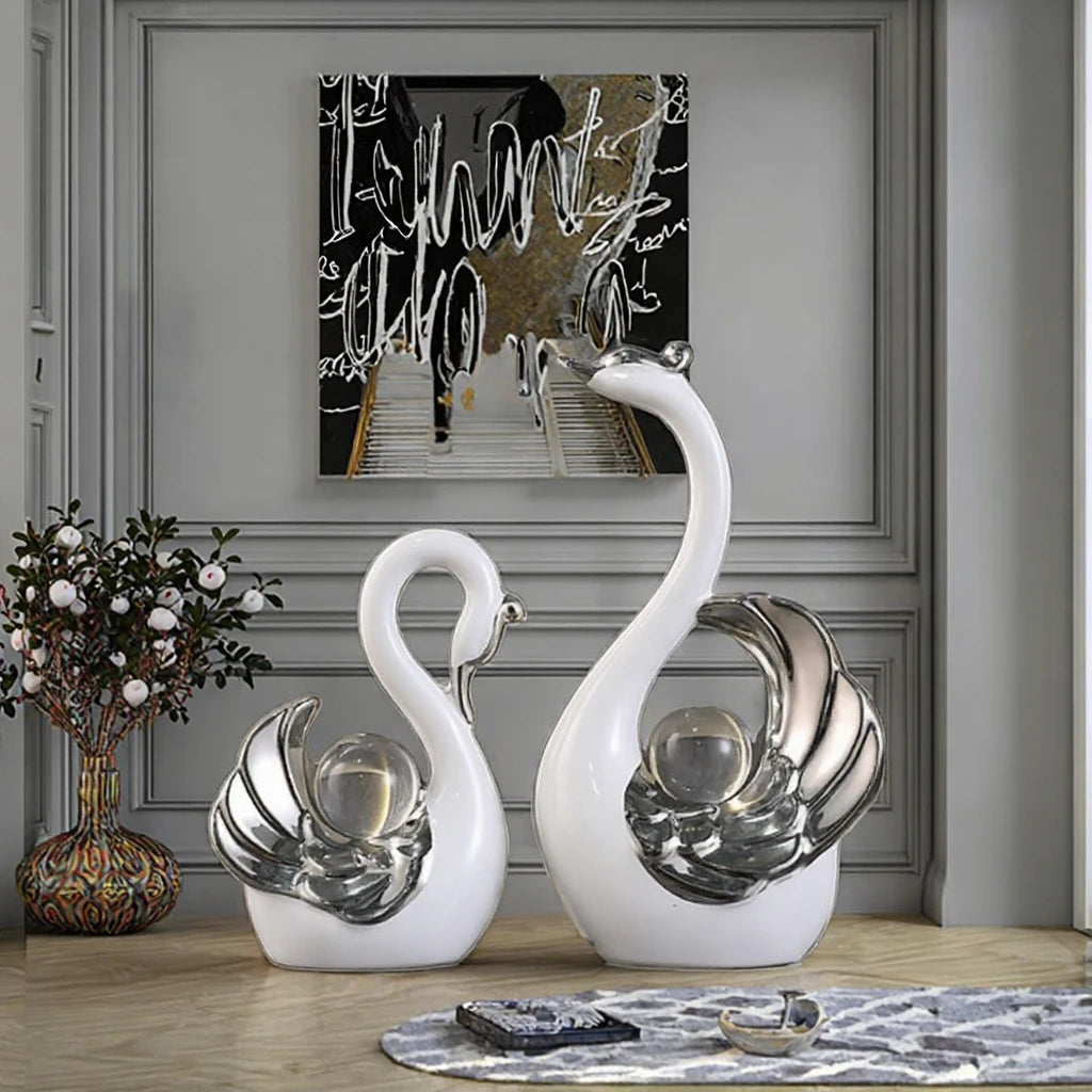 Light Luxury Elegant Swan Home Decor Ornament for Premium P