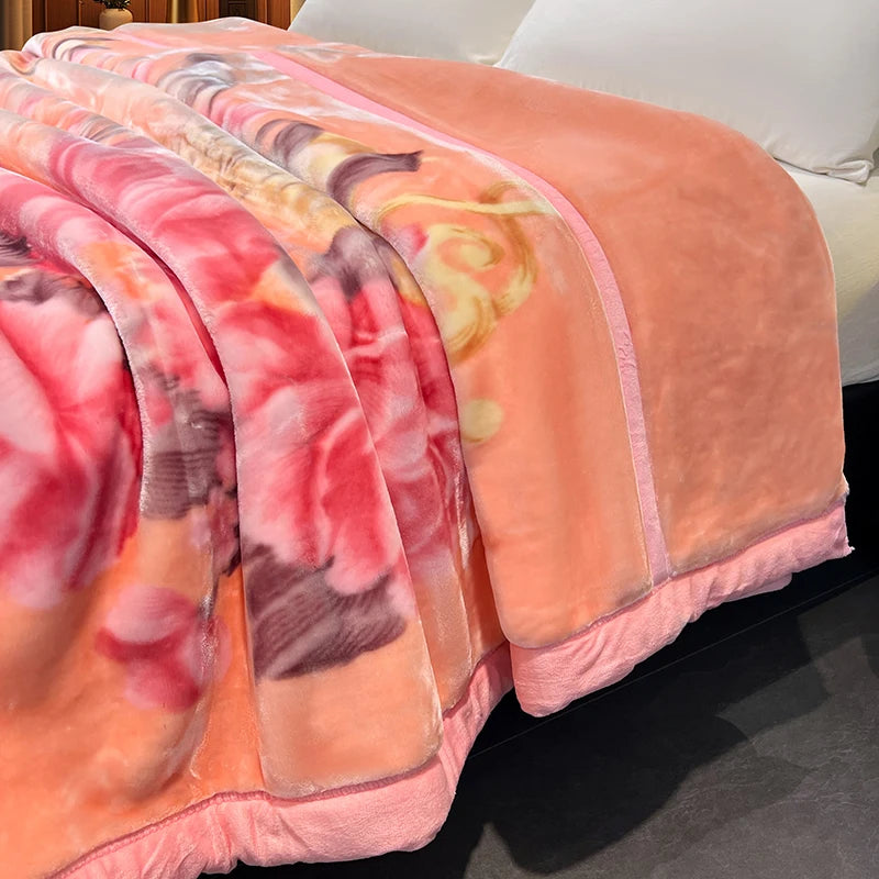 2026 New American Style Double Thickened Home Use Winter Warmth Raschel Blanket