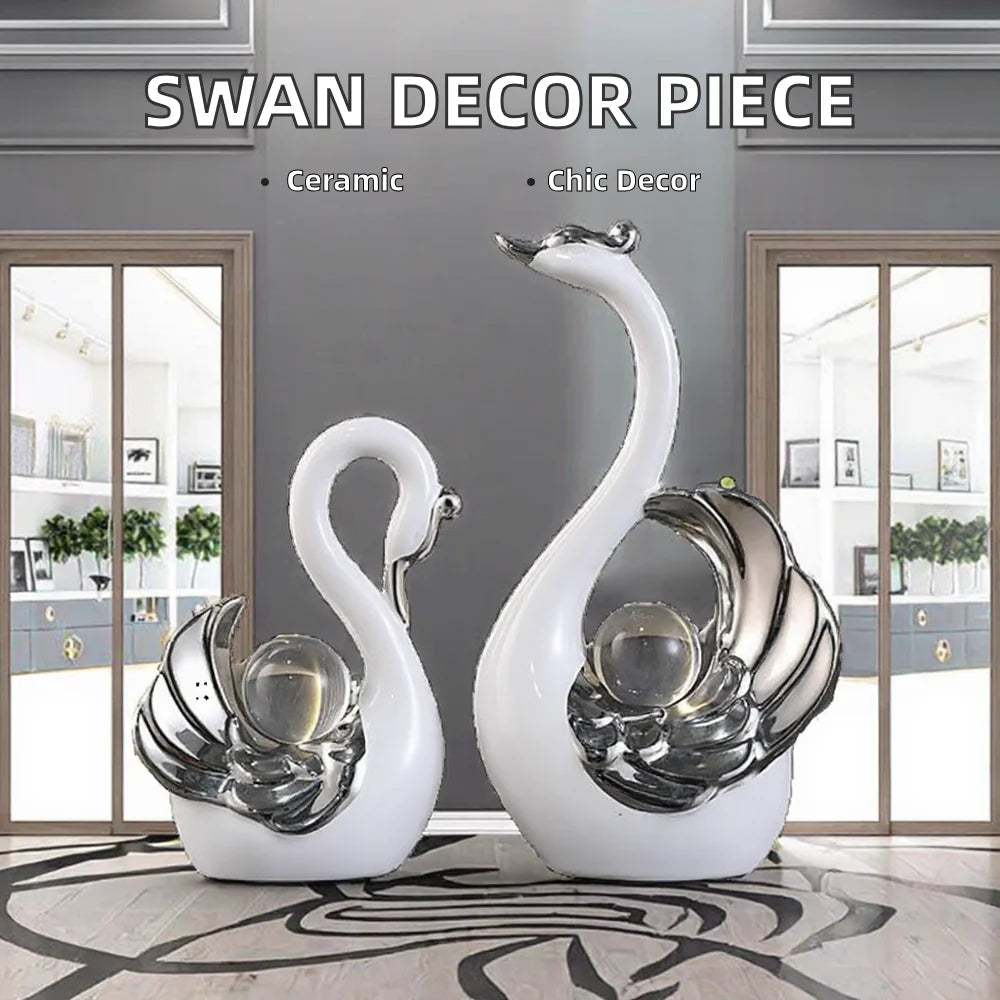 Light Luxury Elegant Swan Home Decor Ornament for Premium P