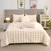 Cross-border Winter Solid Knitted Bubble Velvet Thickened Fleece Warm Imitation Rabbit Plush Double Siesta Casual Blanket