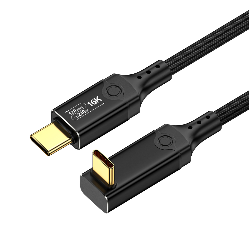 OEM 4.0 & 2.0V Thunderbolt 5 Type C USB Cable 120Gbps 240W 16K Aluminum Alloy Nylon Braided Data Cable for Laptop Mobile Printer