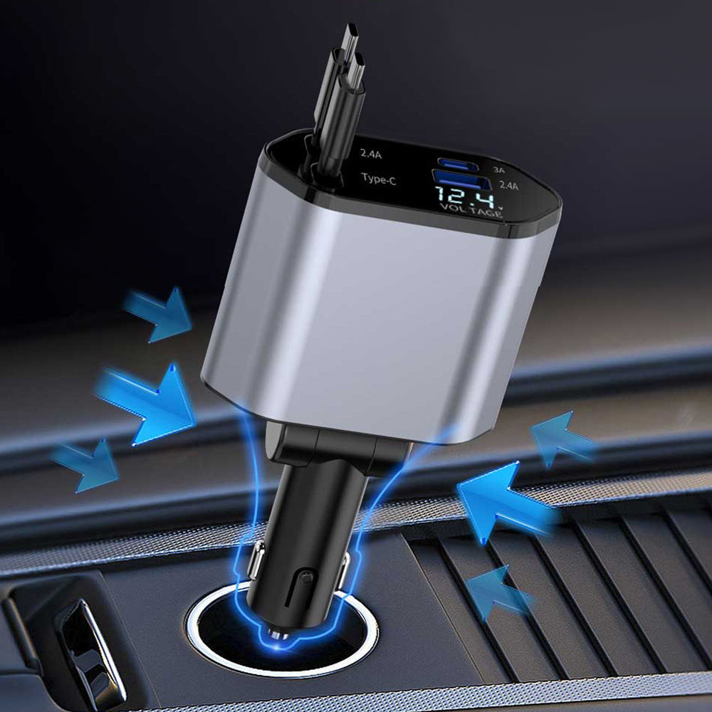 4 in 1 Retractable Car Charger