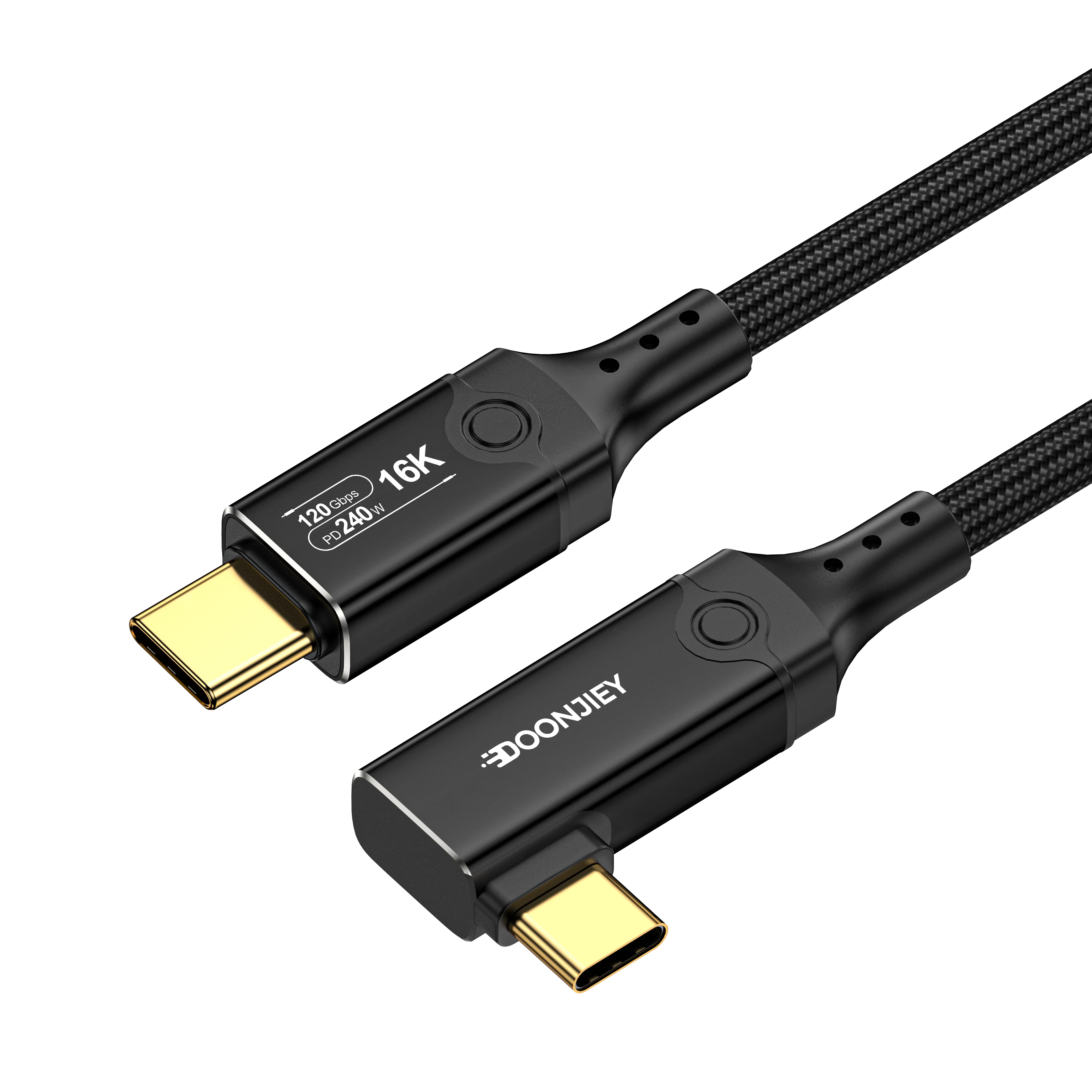 OEM 4.0 & 2.0V Thunderbolt 5 Type C USB Cable 120Gbps 240W 16K Aluminum Alloy Nylon Braided Data Cable for Laptop Mobile Printer