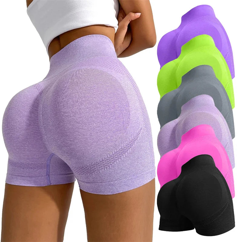 Wholesale Seamless Workout Yoga Pants Lady Scrunch Butt Sports Shorts Fashion Women Quick Dry Push up Gym Short Leggings