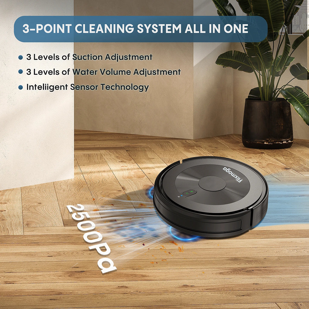 Flixmoga Robot Aspiradora Remote Control Smart Sweeping Mop Wireless Robot Vacuum Cleaner Wet Dry Household Use High Suction