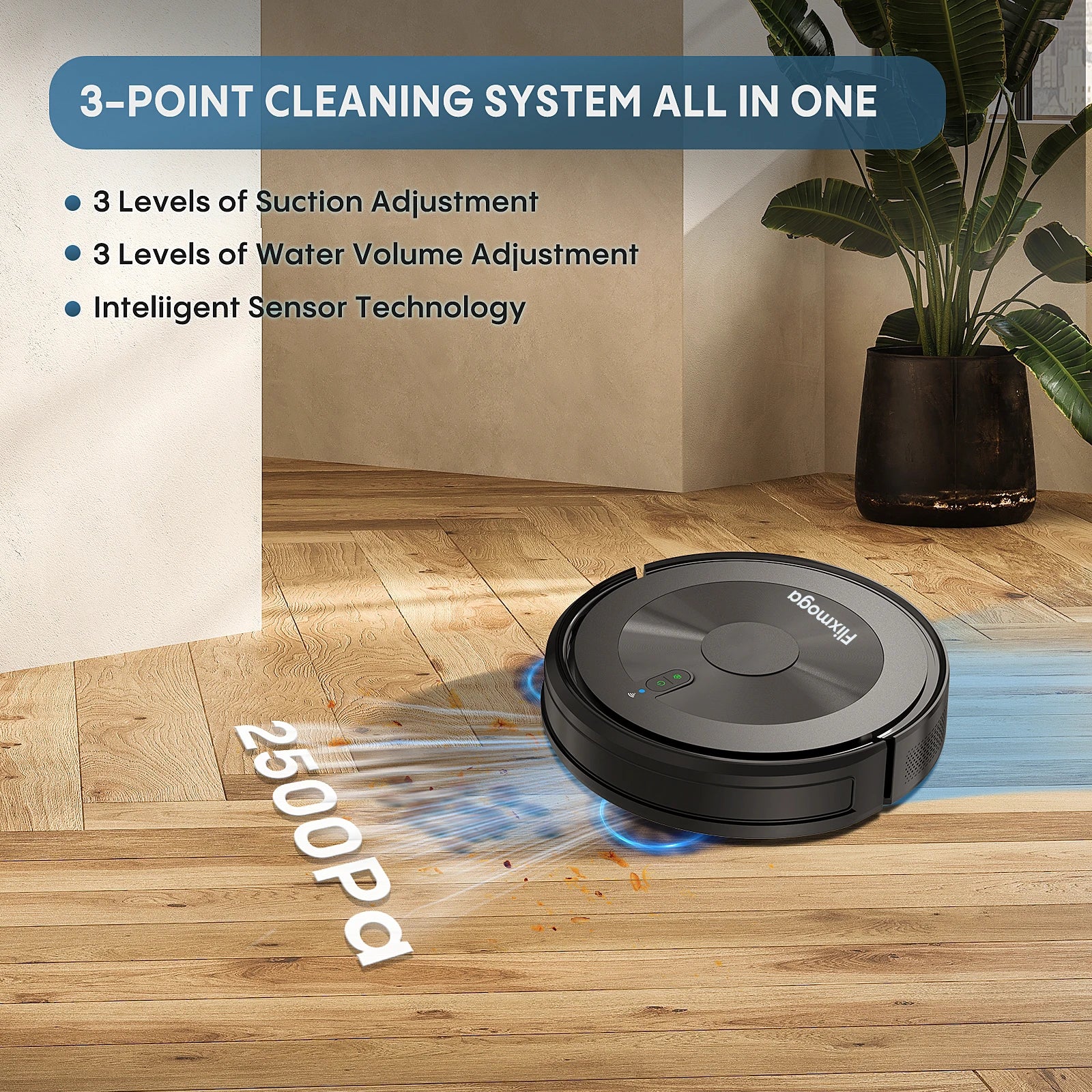 Flixmoga Robot Aspiradora Remote Control Smart Sweeping Mop Wireless Robot Vacuum Cleaner Wet Dry Household Use High Suction
