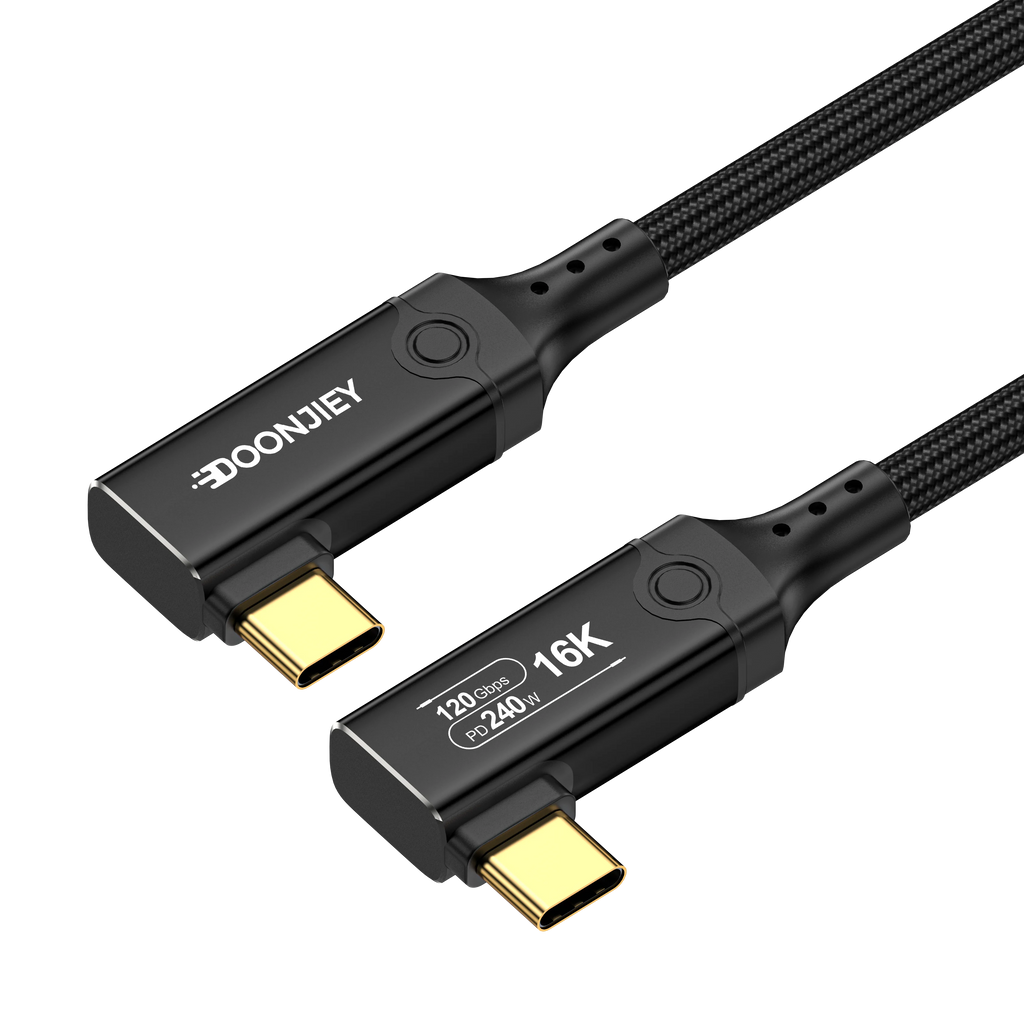 OEM 4.0 & 2.0V Thunderbolt 5 Type C USB Cable 120Gbps 240W 16K Aluminum Alloy Nylon Braided Data Cable for Laptop Mobile Printer
