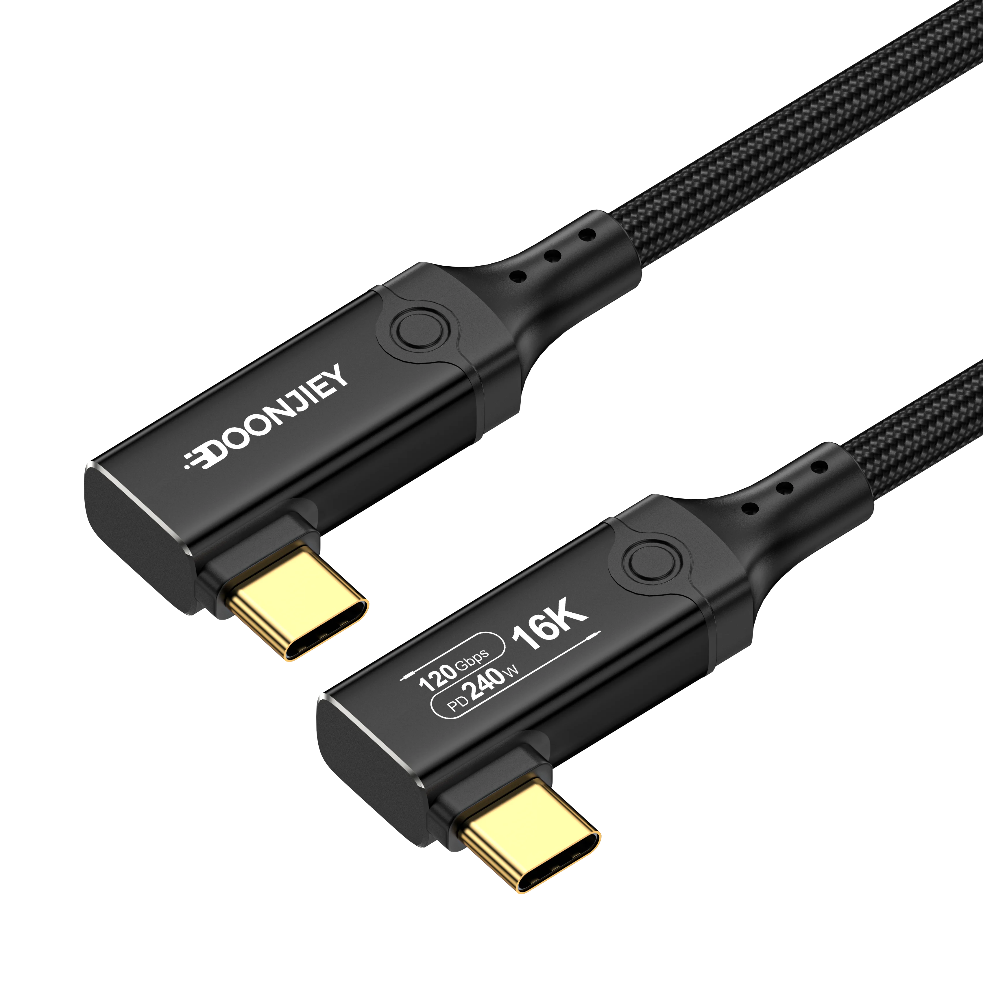 OEM 4.0 & 2.0V Thunderbolt 5 Type C USB Cable 120Gbps 240W 16K Aluminum Alloy Nylon Braided Data Cable for Laptop Mobile Printer