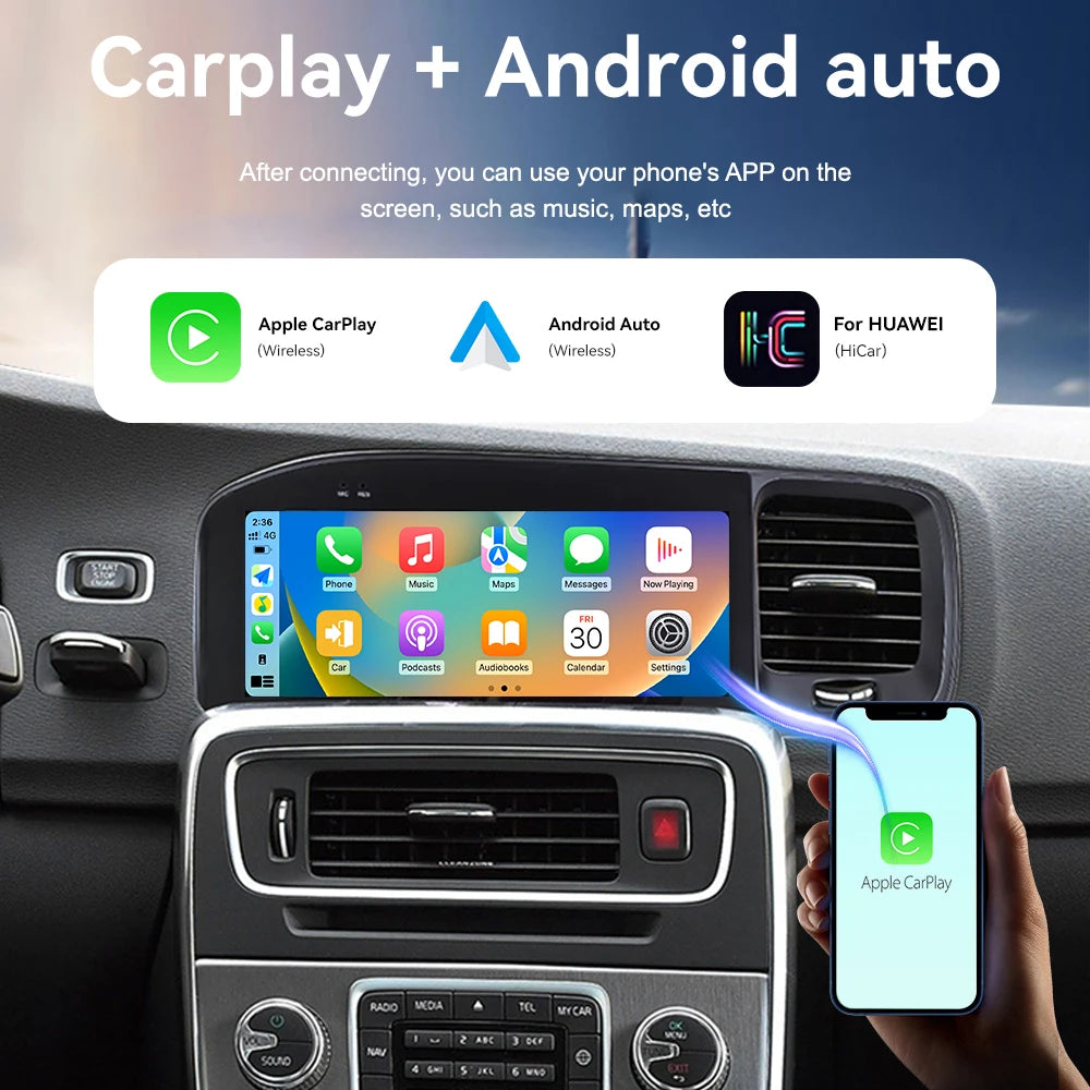 For Volvo S60 V60 2011-2019 Original Style Navigation Touch Screen Auto Stereo Carplay Car Camera Multimedia Player Head Unit
