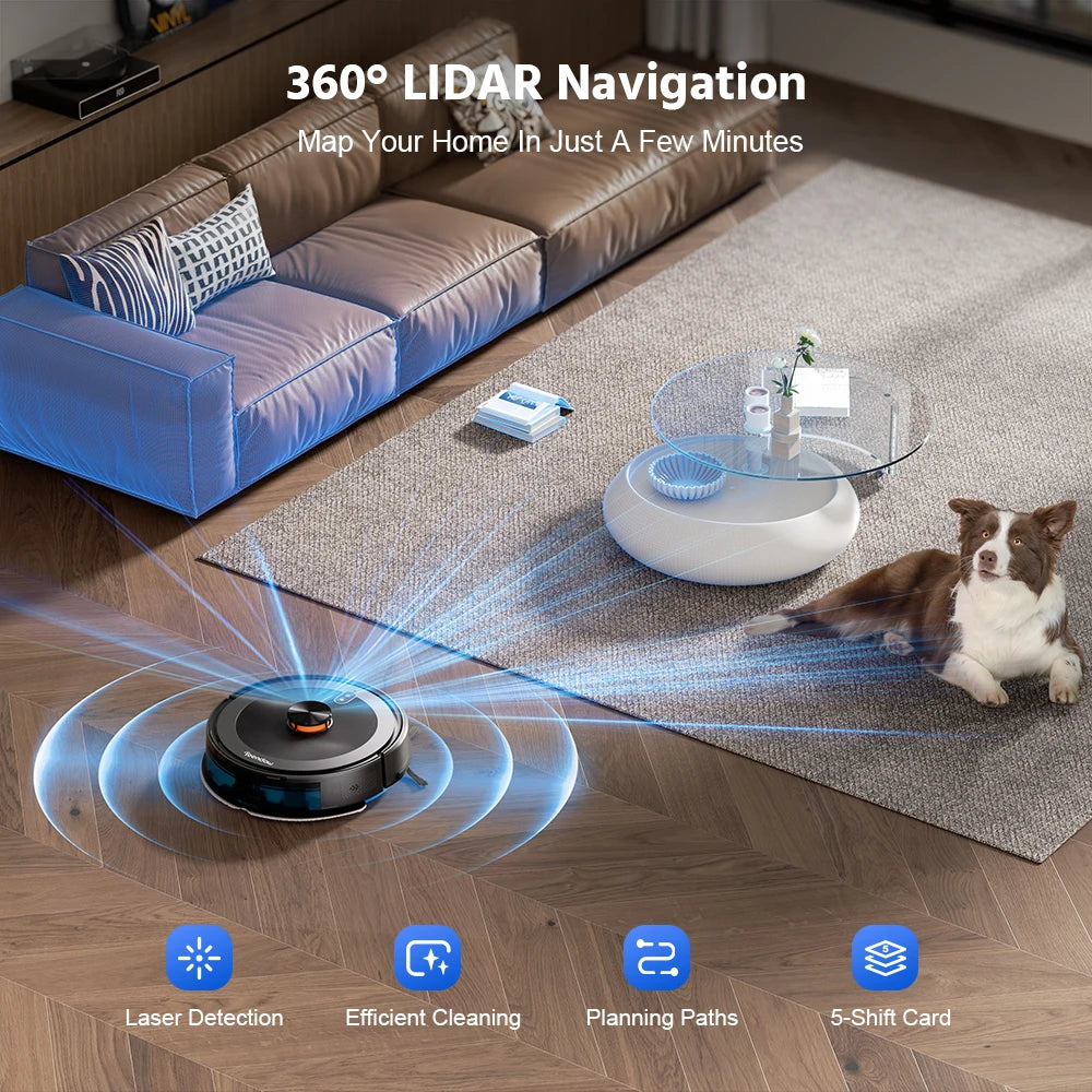 Teendow Autonomous Dropship Cleaner Laser Mop Wifi Home Smart Household Mopping Sweeping Robot Vacuum Cleaner