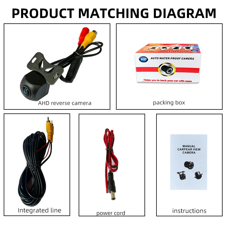 Universal Waterproof IP68 12v Rear View Car Camera hd Starlight Night Vision Ahd 720p Fisheye 170 Degree Reverse Camera