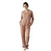 Free Shipping Two Piece Plus Size Sleepwear Pyjamas Pjs Set Shirts and Pants Pajamas Set Women