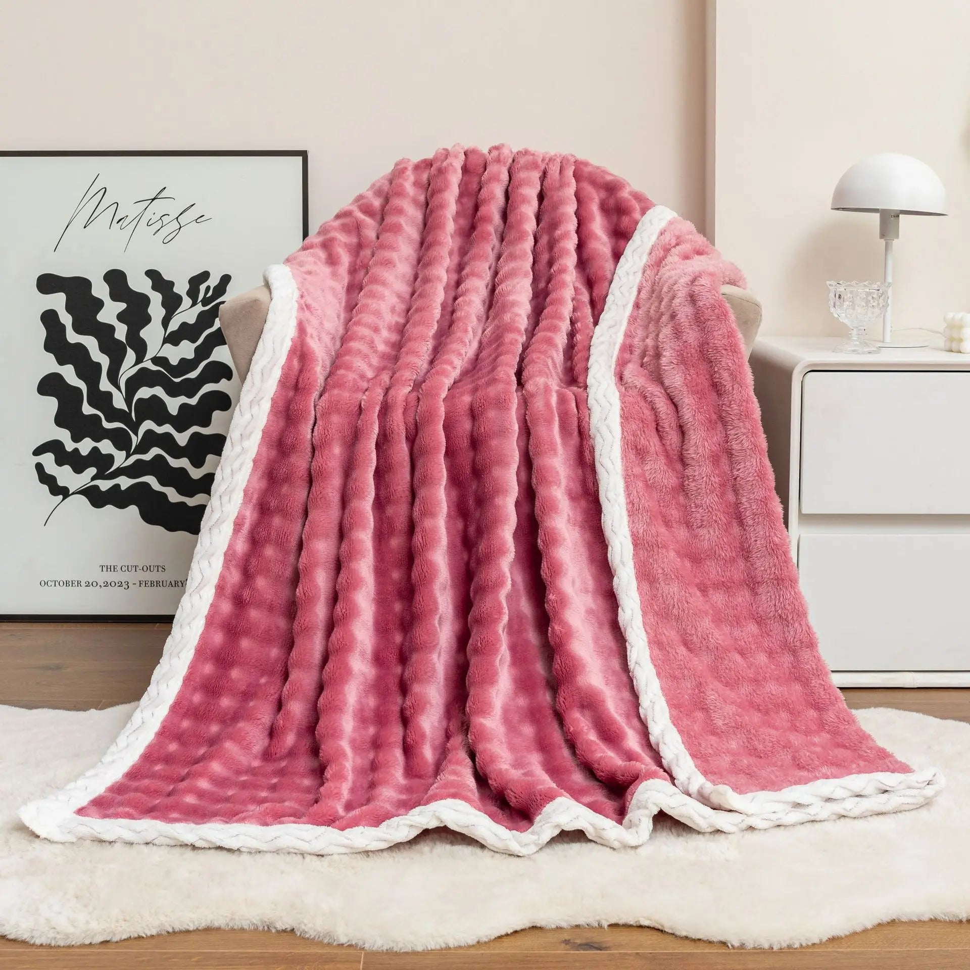 Double Layer  Thickened Cover Wholesale Woven Throw Blanket Polyester Blanket for Bed Cover
