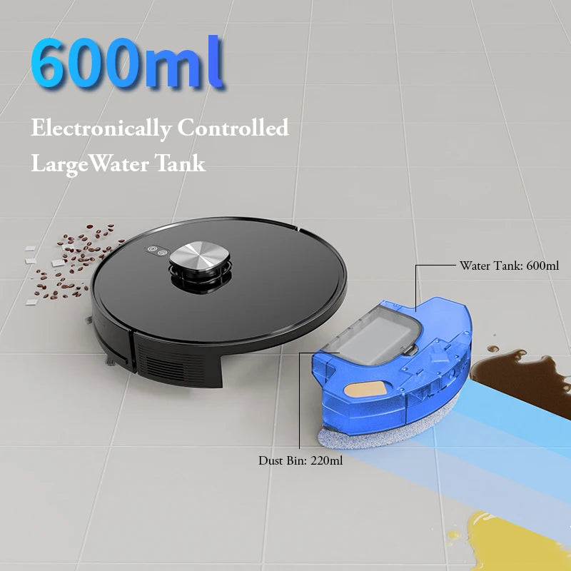 3-in-1 Electric Robot Vacuum Strong 3500Pa Suction LDS Navigation 120mins Runtime Mop WiFi APP Voice Automatic Cleaning Cleaning