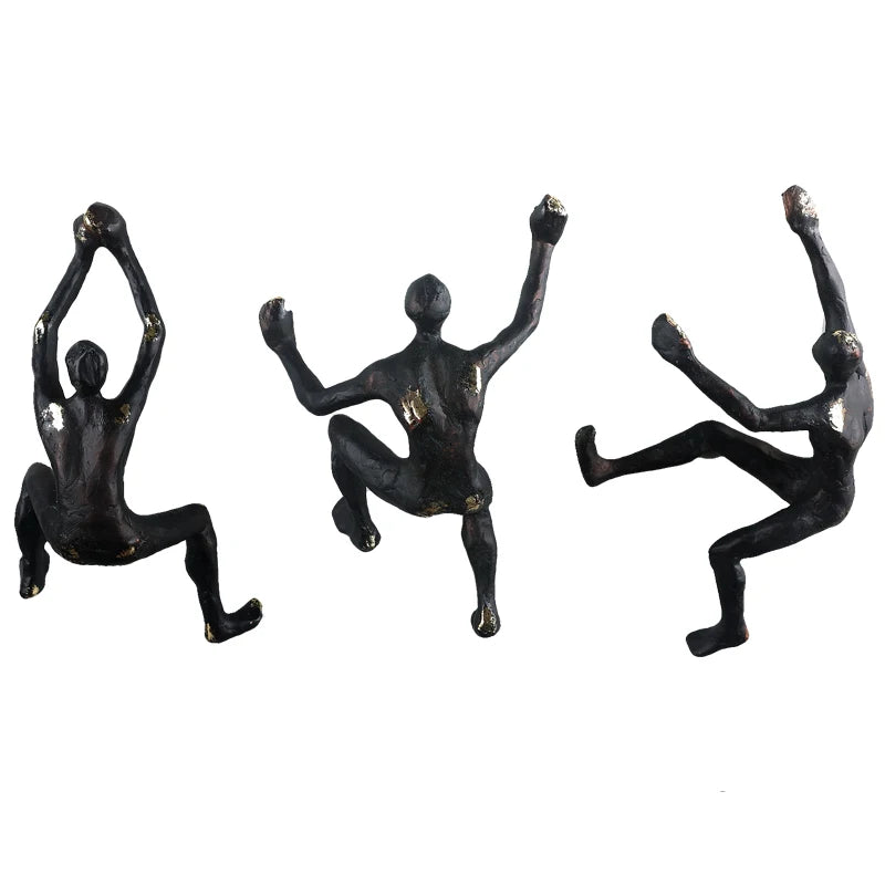 Nordic Vintage Home Decor Minimalist Climber Wall Ornaments Creative Living Room Background Soft Resin Craft Decor