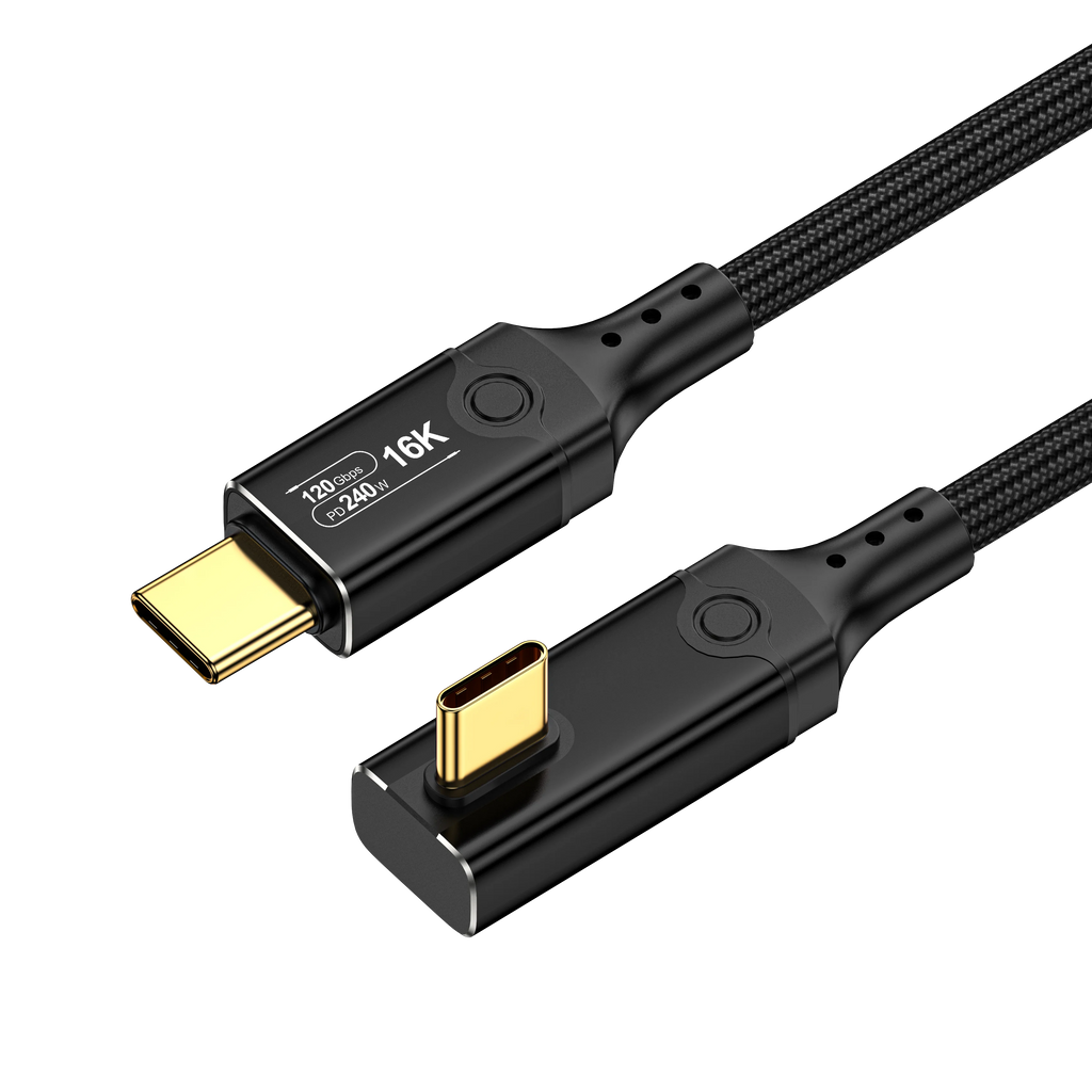 OEM 4.0 & 2.0V Thunderbolt 5 Type C USB Cable 120Gbps 240W 16K Aluminum Alloy Nylon Braided Data Cable for Laptop Mobile Printer