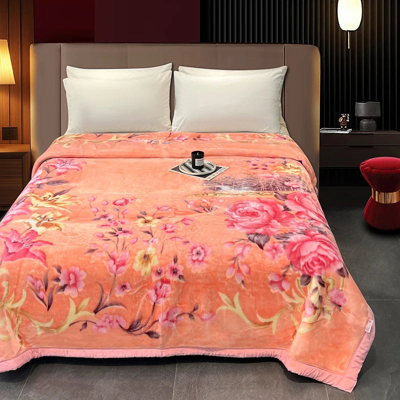 2026 New American Style Double Thickened Home Use Winter Warmth Raschel Blanket