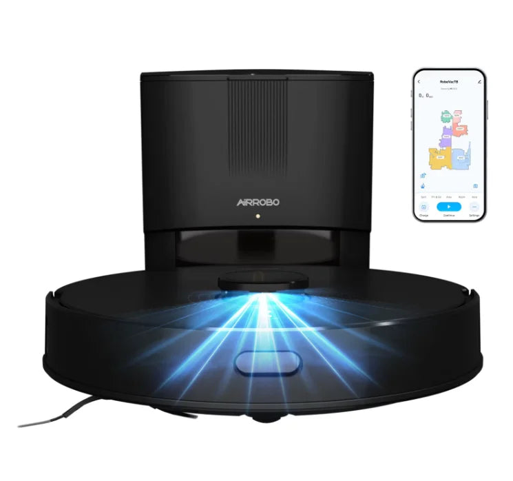 AIRROBO Smart Electric Vacuum Robot Mop 5000Pa LDS Navigation Use Battery-Powered Automatic Cleaning 75Days Hands Free