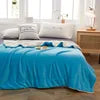Double Layer Winter Fleece Blanket Red Solid Knitted Technics Thickened Flannel for Home Use