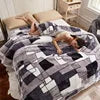 Winter Warm Heavy Plush Raschel Blanket Super Soft Anti-Pilling Woven Rectangular Customizable Portable