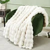 Zhengtai Home Decoration Couch Bed Sofa Rabbit Faux Fur Fuzzy Pink Throw Blanket