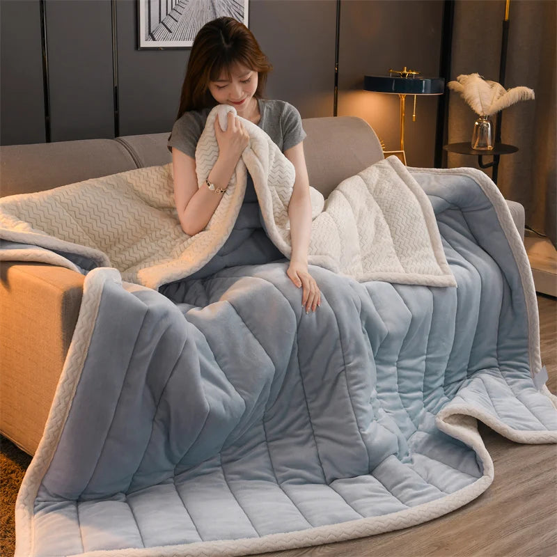 Customizable Super Soft Raschel Flannel Winter Mink Blanket Floral Quilt Print Design for Adults King Size for Bedroom Living