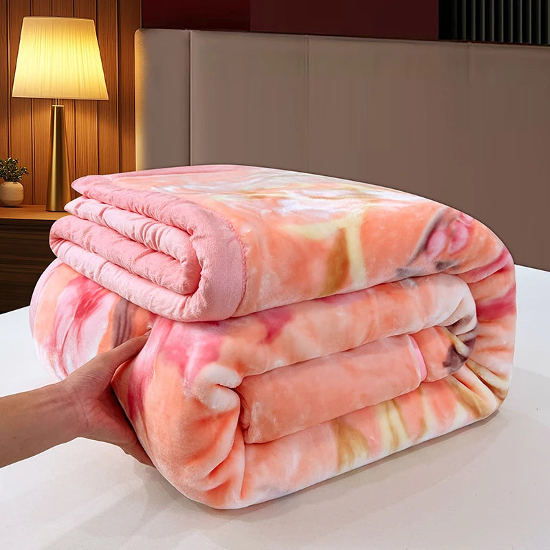 2026 New American Style Double Thickened Home Use Winter Warmth Raschel Blanket