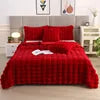 Cross-border Winter Solid Knitted Bubble Velvet Thickened Fleece Warm Imitation Rabbit Plush Double Siesta Casual Blanket