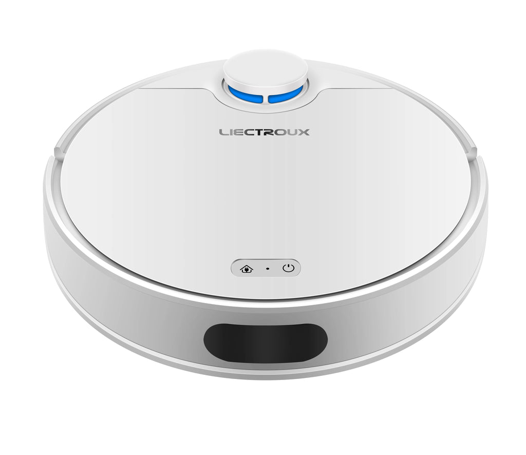 LIECTROUX ZK901 Laser Robot Vacuum Lidar & SLAM Dual Location Wifi APP Control Smart Electric-Controlled Water Tank White