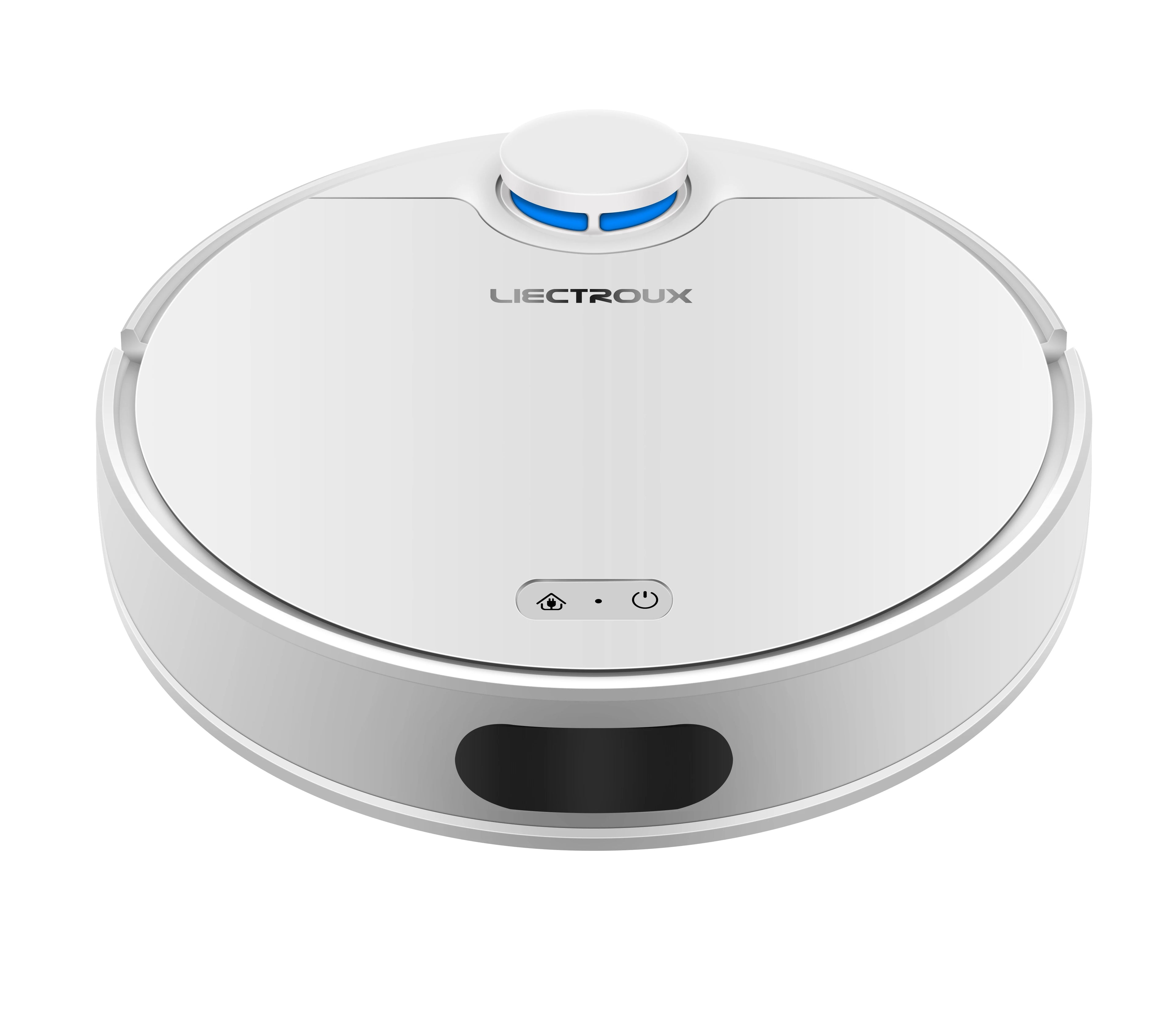 LIECTROUX ZK901 Laser Robot Vacuum Lidar & SLAM Dual Location Wifi APP Control Smart Electric-Controlled Water Tank White