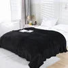 Mexican Blanket Wholesale MOQ 10 Pieces Double-sided Polyester Flannel Plain Solid Soft Plush Warm Four Seasons Winter Bedding
