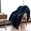 Zhengtai Home Decoration Couch Bed Sofa Rabbit Faux Fur Fuzzy Pink Throw Blanket